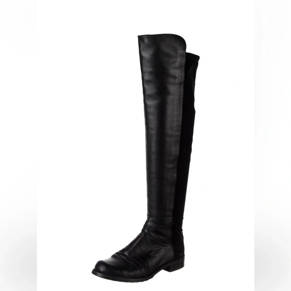 Stuart Weitzman 5050 Boot Black Leather size 5 - Picture 3 of 8